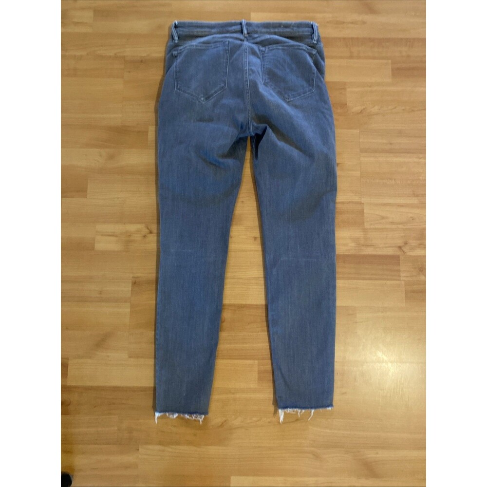 All Saints Jeans Women 32 Gray Washed Grace Slashed Distressed Skinny Denim - Picture 6 of 10